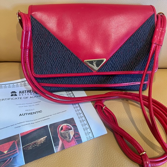 Yves Saint Laurent Shoulder Bag, Red Leather, Vintage YSL - Picture 1 of 8